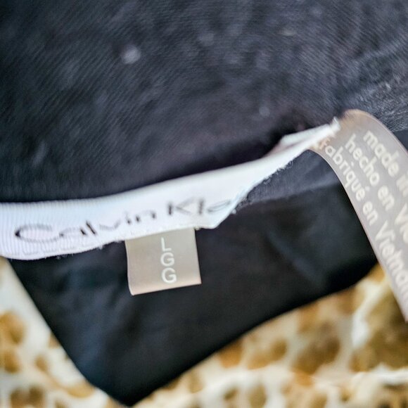 Calvin Klein Women's Leopard Print Ruffle Sleeve Blouse Size L - Picture 7 of 14